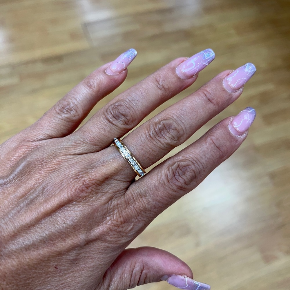 4mm Yellow Gold Plated Titanium Wedding Band - Picture 8 of 11